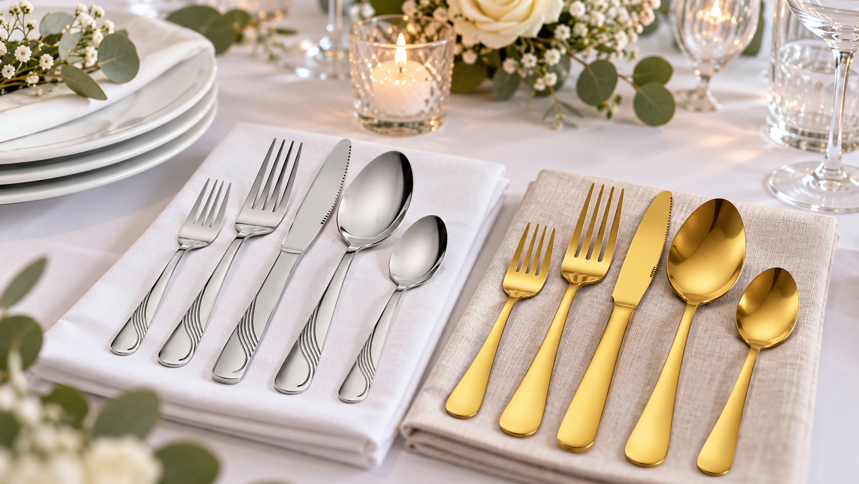 Goldenes und silbernes Besteck zum Mieten in Aschersleben